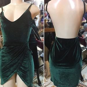 Sexy Green Velvet Dress